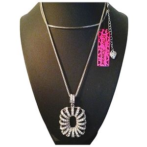 Betsy Johnson rhinestone enamel necklace NWT